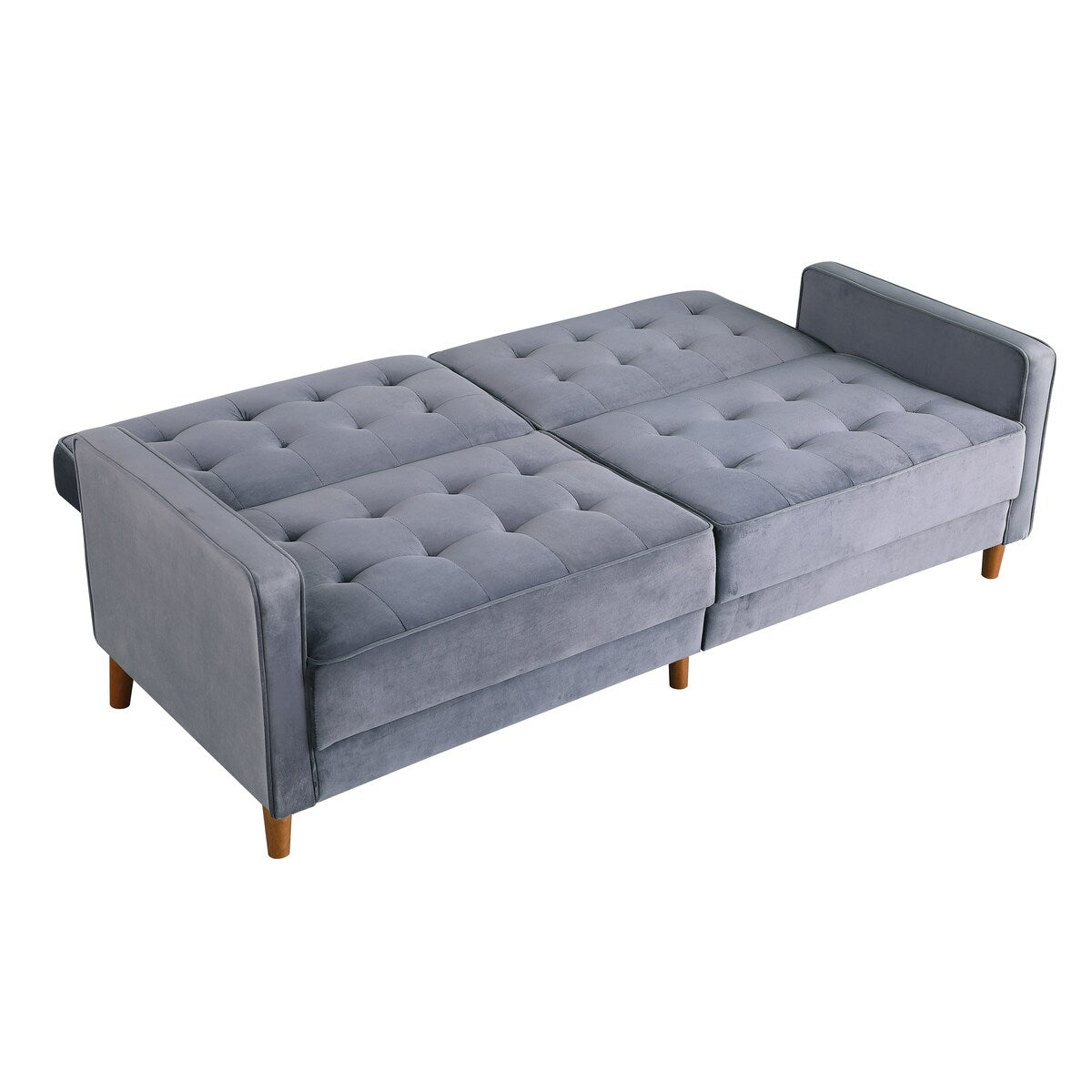 78" Loveseat Comfort Velvet Thickened Upholstered Convertible Sofa Bed with Adjustable Back