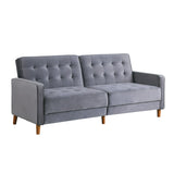 78" Loveseat Comfort Velvet Thickened Upholstered Convertible Sofa Bed with Adjustable Back