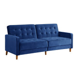 78" Loveseat Comfort Velvet Thickened Upholstered Convertible Sofa Bed with Adjustable Back