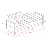 78" Loveseat Comfort Velvet Thickened Upholstered Convertible Sofa Bed with Adjustable Back