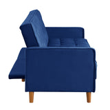 78" Loveseat Comfort Velvet Thickened Upholstered Convertible Sofa Bed with Adjustable Back