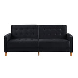 78" Loveseat Comfort Velvet Thickened Upholstered Convertible Sofa Bed with Adjustable Back