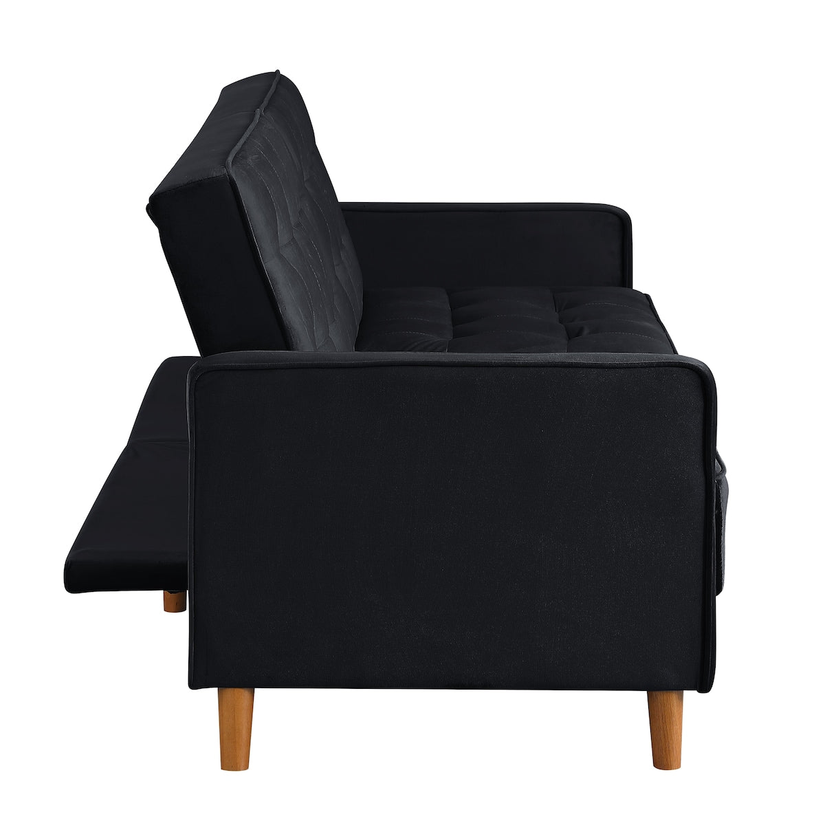 78" Loveseat Comfort Velvet Thickened Upholstered Convertible Sofa Bed with Adjustable Back