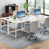 78'' Double Computer Desk with Drawers and Storage Shelves, Extra Large Long Two Person Desk Workstation for Home Office