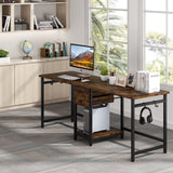 78'' Double Computer Desk with Drawers and Storage Shelves, Extra Large Long Two Person Desk Workstation for Home Office