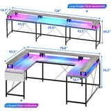 79 Inch Large Corner Office Desk with Monitor Stands