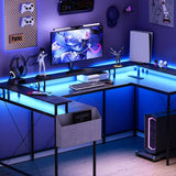 79 Inch Large Corner Office Desk with Monitor Stands