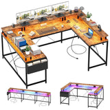 79 Inch Large Corner Office Desk with Monitor Stands