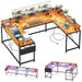79 Inch Large Corner Office Desk with Monitor Stands