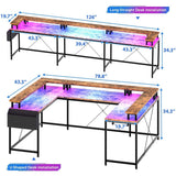 79 Inch Large Corner Office Desk with Monitor Stands
