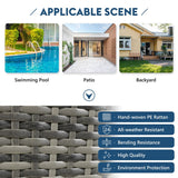 79.9" Outdoor Sunbed with Adjustable Canopy, Daybed With Pillows, Double lounge, PE Rattan Daybed, Gray Wicker and Blue Cushion