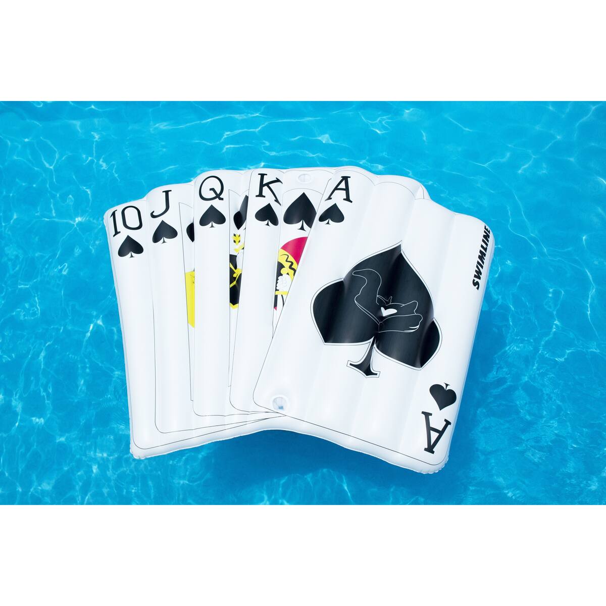 79" Inflatable White and Black Royal Flush Mattress Pool Float
