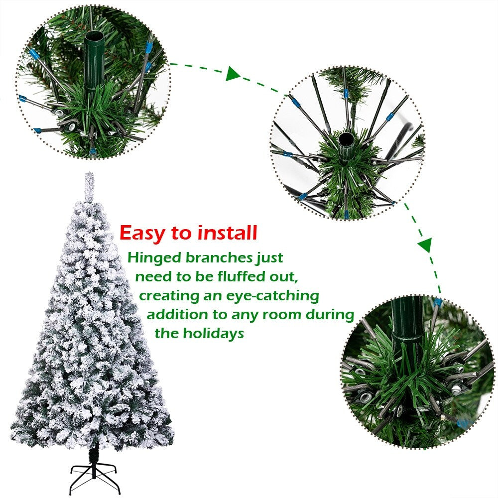 7FT Flocking Christmas Tree 1300 Branches