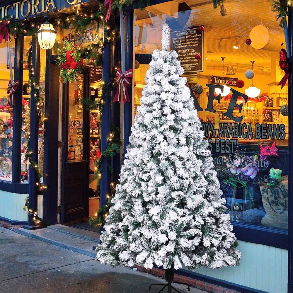 7FT Flocking Christmas Tree 1300 Branches