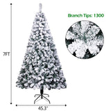 7FT Flocking Christmas Tree 1300 Branches