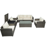 7PCS Patio Furniture Wicker Sofa Sets