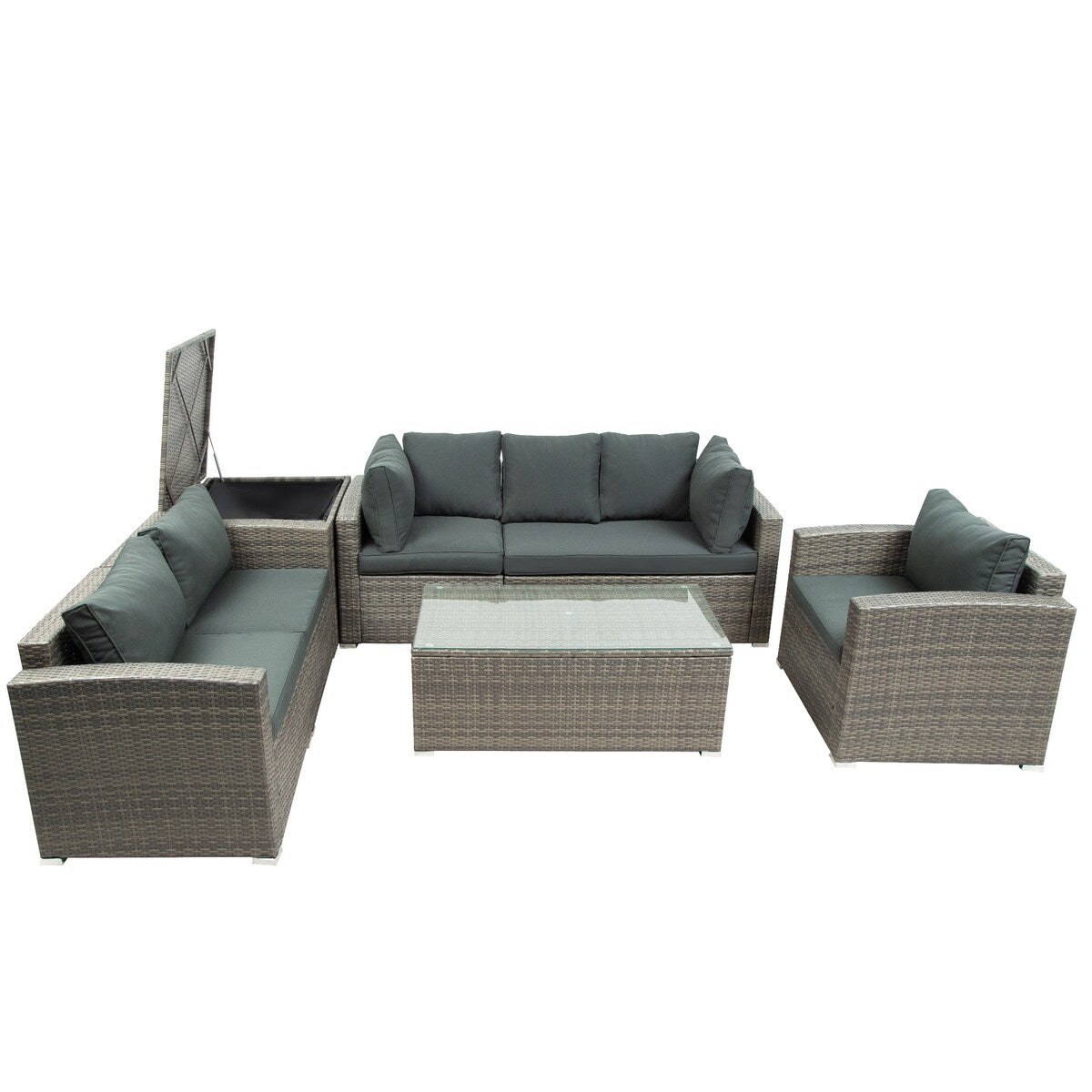 7PCS Patio Furniture Wicker Sofa Sets