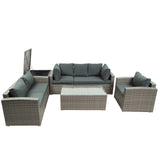 7PCS Patio Furniture Wicker Sofa Sets