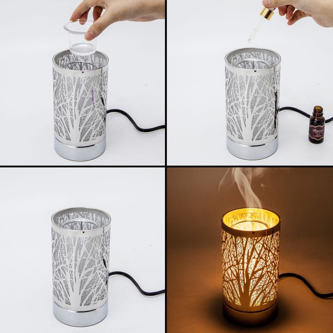 7" Touch lamp/Oil burner/Wax warmer-Black Horses - 3.75*3.75*7