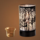 7" Touch lamp/Oil burner/Wax warmer-Black Morning Trees - 3.75*3.75*7