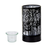 7" Touch lamp/Oil burner/Wax warmer-Black Morning Trees - 3.75*3.75*7
