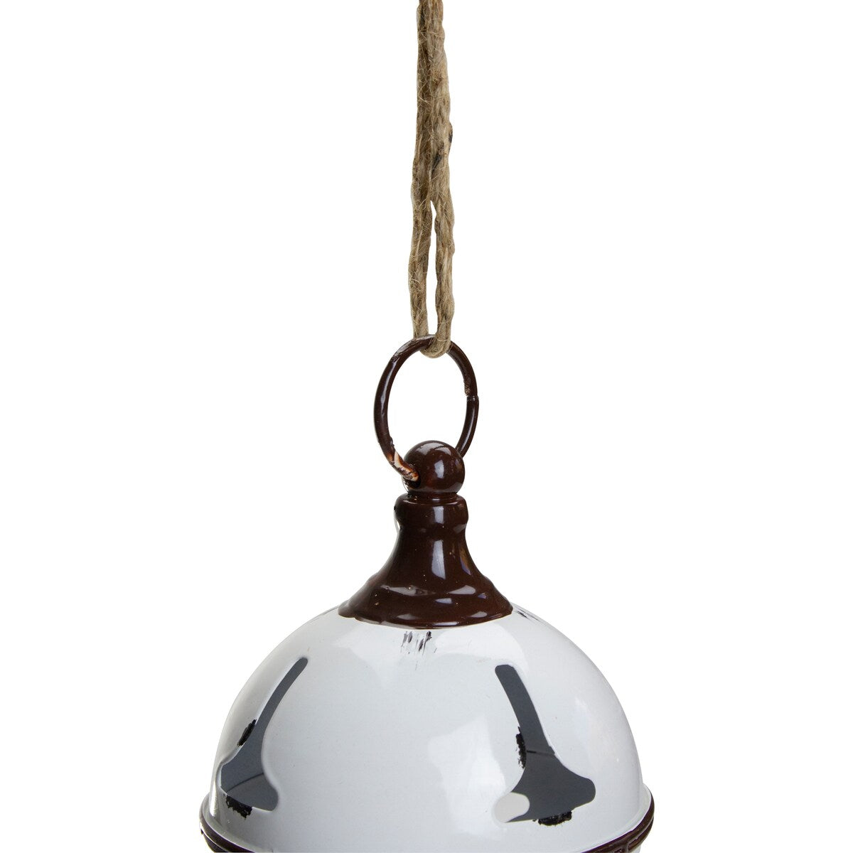 7" White Metal Jingle Bell Hanging Christmas Decoration