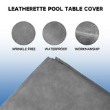GSE™ 7ft/8ft/9ft Heavy Duty PU Leatherette Billiard Pool Table Cover - Grey