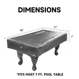 GSE™ 7ft/8ft/9ft Heavy Duty PU Leatherette Billiard Pool Table Cover - Grey