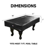 GSE™ 7ft/8ft/9ft Heavy Duty PU Leatherette Billiard Pool Table Cover - Black