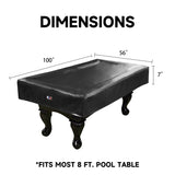GSE™ 7ft/8ft/9ft Heavy Duty PU Leatherette Billiard Pool Table Cover - Black
