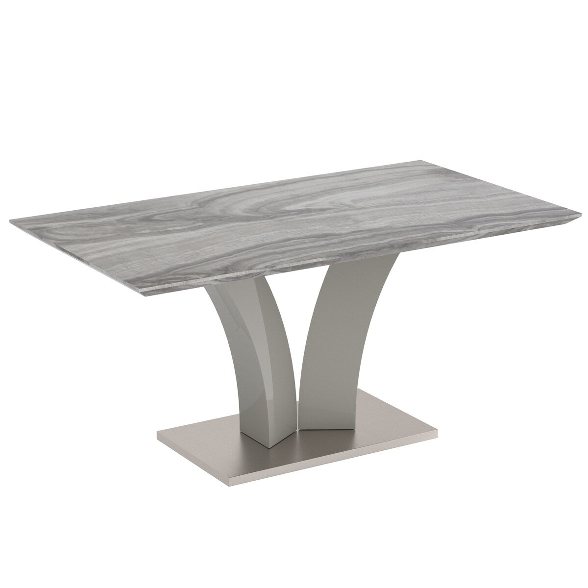 7pc Dining Set - Grey Table with Light Grey Chair