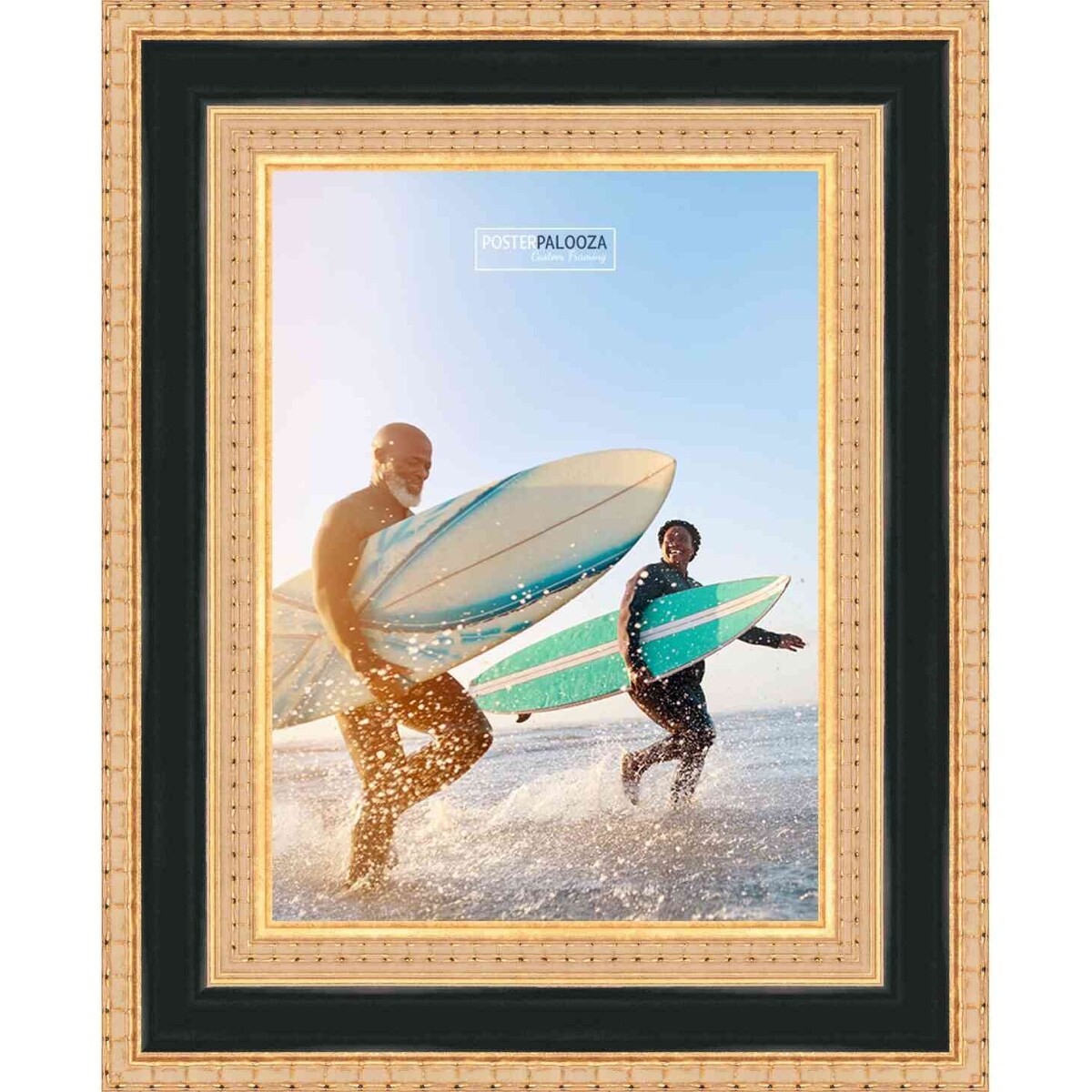 7x4 Traditional Gold Complete Wood Picture Frame with UV Acrylic, Foam Board Backing, & Hardware