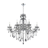 8 - Light Omni Smoke/Clear Crystal Chandelier French Style Adjustable Raindrop