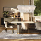 8/ 10-Light Modern Glam Large 3-Tiered Beaded Crystal Chandelier for Living Room