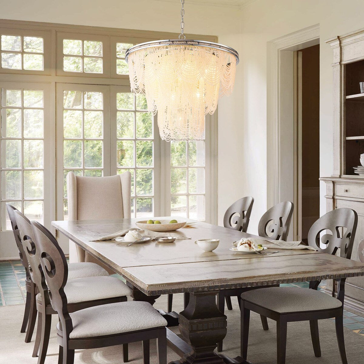 8/ 10-Light Modern Glam Large 3-Tiered Beaded Crystal Chandelier for Living Room