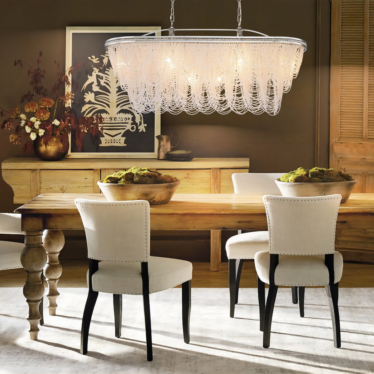 8/ 10-Light Modern Glam Large 3-Tiered Beaded Crystal Chandelier for Living Room