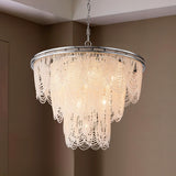 8/ 10-Light Modern Glam Large 3-Tiered Beaded Crystal Chandelier for Living Room