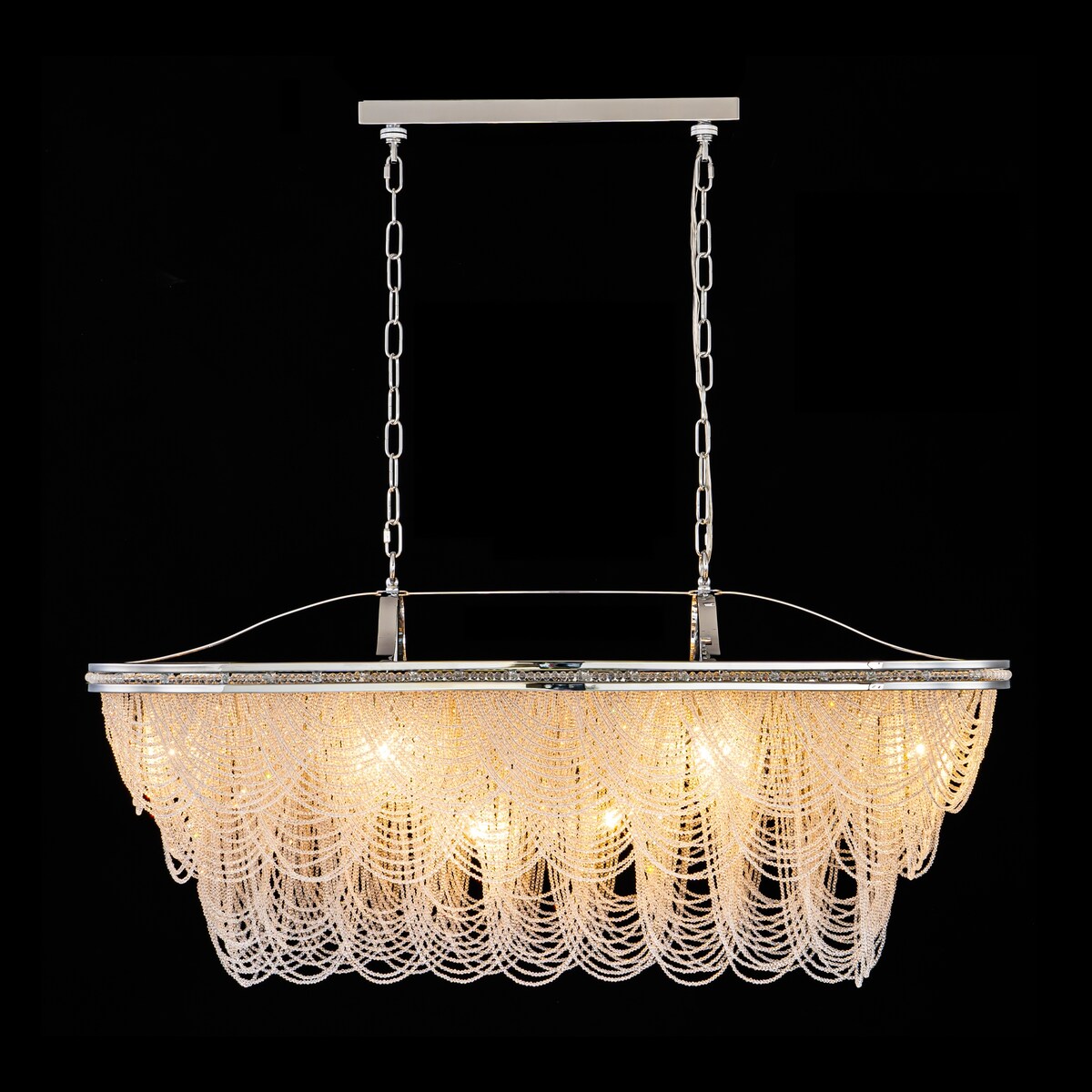 8/ 10-Light Modern Glam Large 3-Tiered Beaded Crystal Chandelier for Living Room