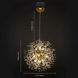 8/ 9-Light Modern Glam Sputnik Firework Pendant Sphere Starburst Chandelier with Crystal Beaded