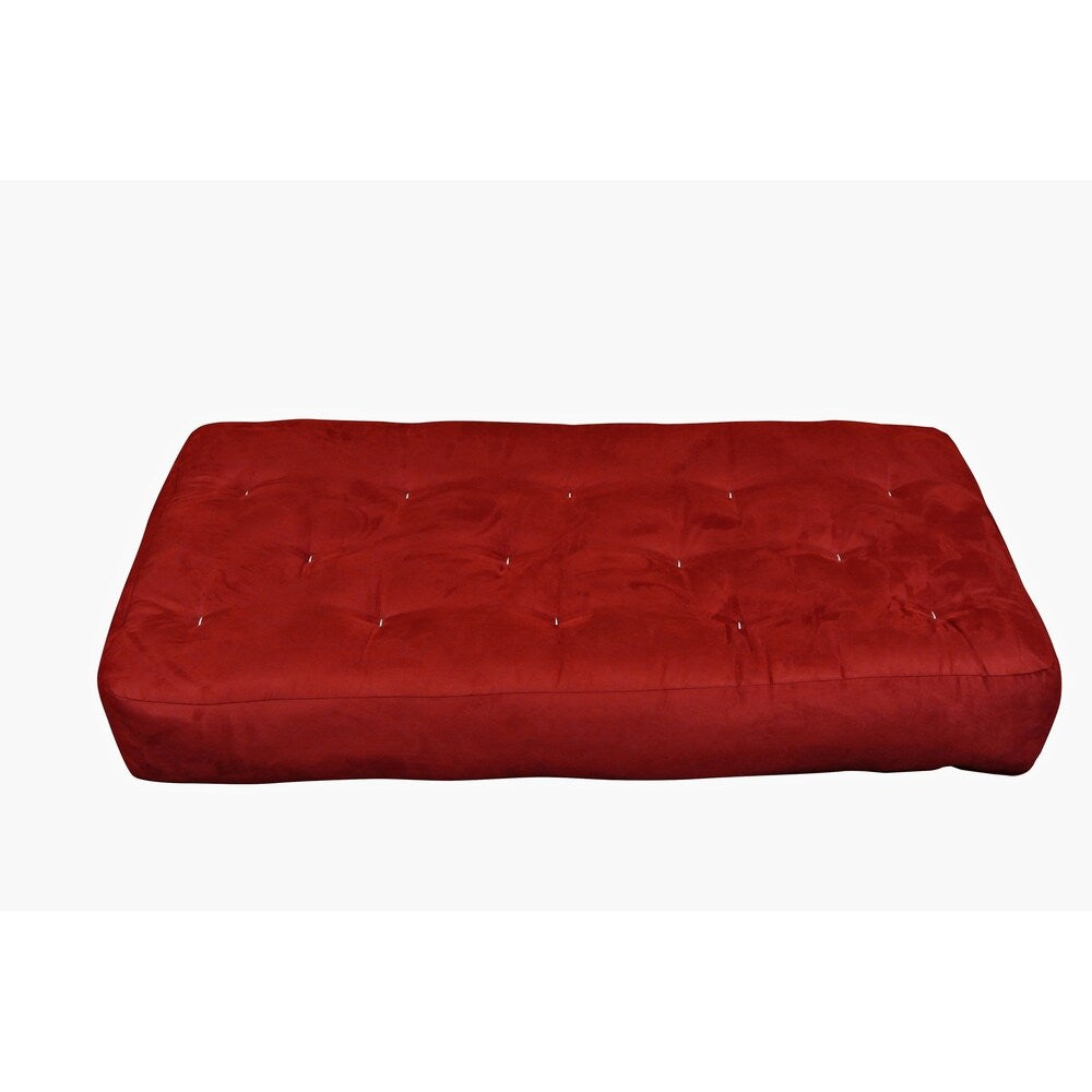 8" Double Foam & Cotton Chair Burgundy Microfiber Futon Mattress