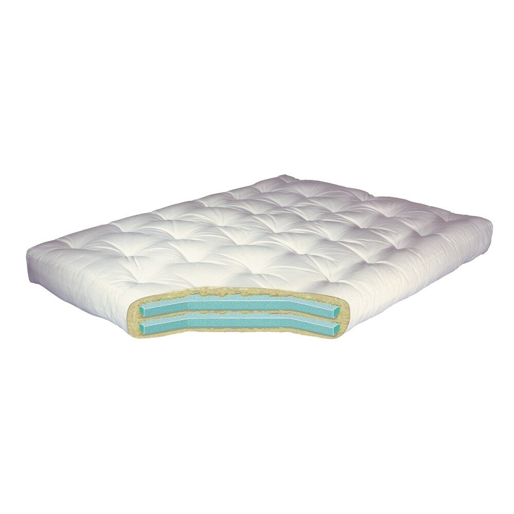 8" Double Foam & Cotton Chair Burgundy Microfiber Futon Mattress
