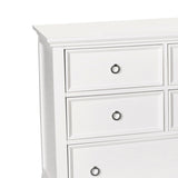 8 Drawer Wooden Dresser with Ring Pulls and Tapered Feet, White
