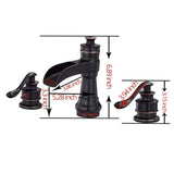 8 Inch Widespread Bathroom Faucet With Drain Assembly Double Handle Waterfall Bathroom Sink Faucets 3 Holes Elegent Basin Taps