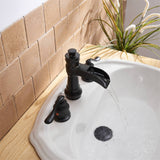 8 Inch Widespread Bathroom Faucet With Drain Assembly Double Handle Waterfall Bathroom Sink Faucets 3 Holes Elegent Basin Taps