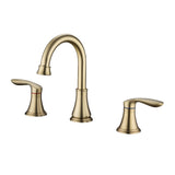 8 Inch Widespread Bathroom Faucet with Pop-up Drain Assembly Brushed Gold 3 Holes Bathroom Sink Faucet