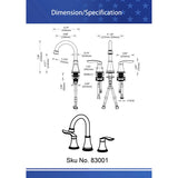 8 Inch Widespread Bathroom Faucet with Pop-up Drain Assembly Brushed Gold 3 Holes Bathroom Sink Faucet