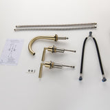 8 Inch Widespread Bathroom Sink Faucet Brushed Gold Bathroom Faucet 3 Holes Modern Double Handle Basin Vanity Taps With Valve