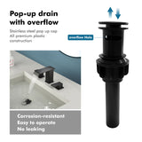 8 Inch Widespread Waterfall Bathroom Faucet with Drain Assembly Kit Modern Double Handle 3 Holes Bathroom Sink Basin Vanity Taps