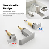 8 Inch Widespread Waterfall Bathroom Faucet with Drain Assembly Kit Modern Double Handle 3 Holes Bathroom Sink Basin Vanity Taps