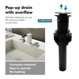 8 Inch Widespread Waterfall Bathroom Faucet with Pop-up Drain Kit Modern Double Handle 3 Holes Bathroom Sink Basin Vanity Taps